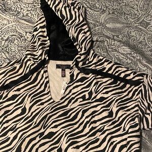 Victoria's Secret Black and White Zebra Hoodie